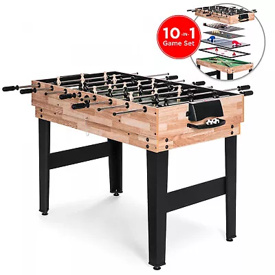 2x4ft 10-in-1 Combo Game Table Set W/ Billiards Foosball Ping Pong And More • $198.79