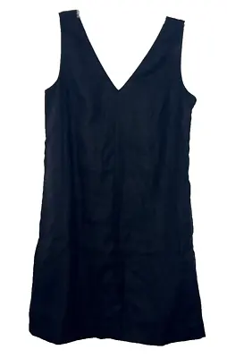 J Crew Maxine V-Neck Shift Dress In Linen Size Petite Small Black • $29.99