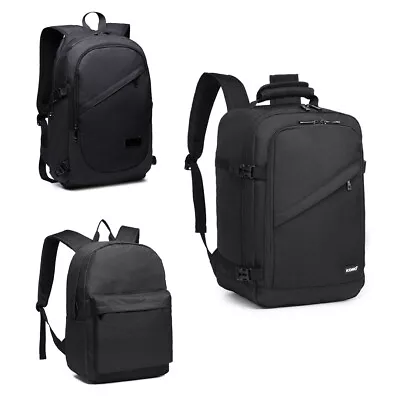 Black Backpack Travel School Satchel Shoulder Bag Laptop Bag A4 Large Rucksack • £8.99