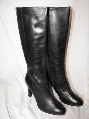 Gently Used Colin Stuart Black Leather Zip Platform Boots 10M Victoria's Secret • $59.99