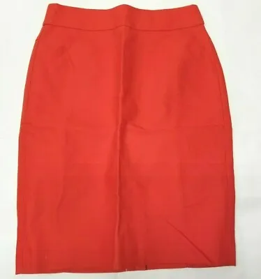 J. Crew Factory Size:00   The Pencil Skirt  Double-Serge Cotton Orange-Red 37415 • $17.88