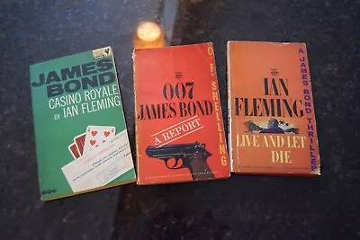 Lot Of 3 James Bond Paperbacks Casino Royale Live And Let Die Ian Fleming • $13.50