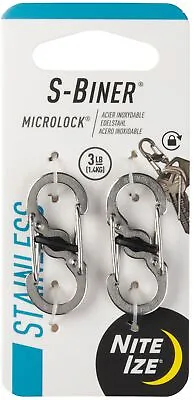 Nite Ize 2-Pack S-Biner MicroLock Stainless Steel Carabiner - S.S. • $10.19