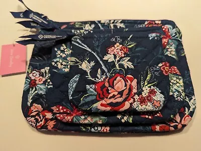 Vera Bradley Rose Toile Cosmetic Trio 3 Zip Pouches Navy Floral NWT • $29.99