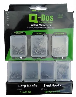 180 Piece Multi Tackle Pack. Hooks Swivels & Multi Clips • £4.99