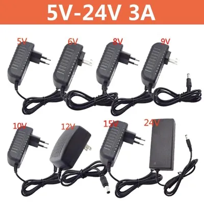 DC 5V 6V 8V 9V 10V 12V 15V Universal Power Charger 3A Power Supply Adapter CCTV • £3.11