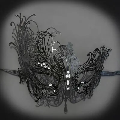 Masquerade Mask For Women | Elegant Swan Masquerade Mask Black M7139 • $14.95