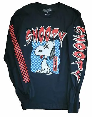 $12 • Buy New Men's Peanuts Snoopy Retro Vintage Long Sleeve Black Cartoon T-Shirt Tee