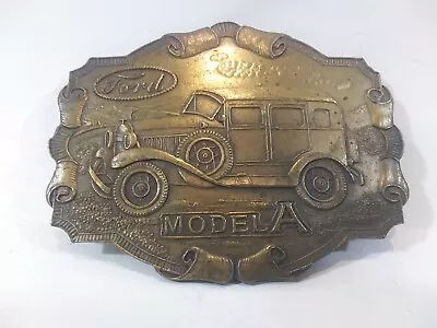 Vintage Ford Model A Car Brass Belt Buckle  • $17.99