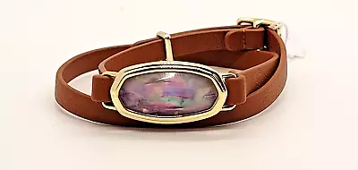 Kendra Scott Framed Leather Dani Wrap Bracelet In Lilac Abalone • $29.99