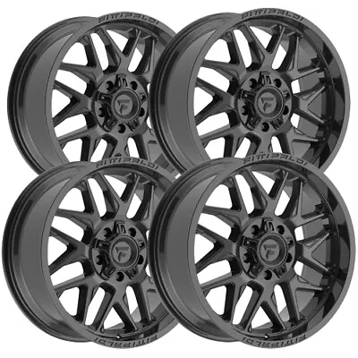 (Set Of 4) Fittipaldi Offroad FA19B 20x9 5x5 /5x135 +0mm Gloss Black Wheels Rims • $1100