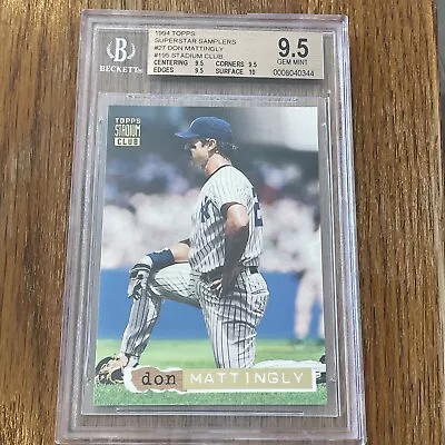 1994 Topps Promo Stadium Club Superstar Samplers SSP Don Mattingly BGS 9.5 W/10 • $299.23