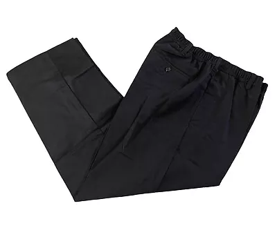 Lands End Mens 30X30” Elastic Waist Black Chino Pants Cotton Bl Uniform NEW #106 • $13.33