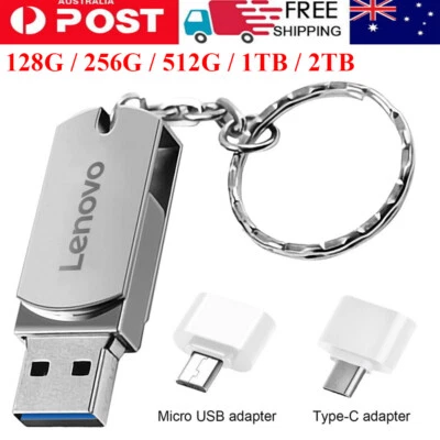 $12.89 • Buy Lenovo 256GB 512GB 1TB 2TB USB Flash Memory Stick Thumb Pen Jump Drive U Disk AU