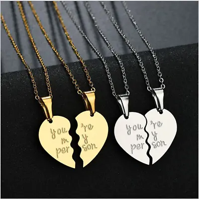 £14.99 • Buy You're My Person 2 Half Heart Pendant Couples Necklace For Wedding, Anniversary
