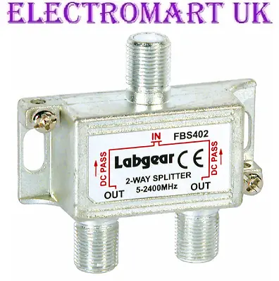 Labgear 2 Way Digital Tv Aerial Splitter Virgin Sky Satellite Broadband • £4.90