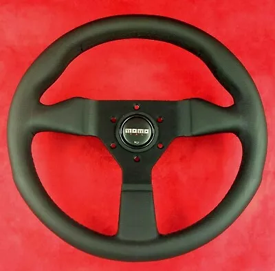 Original Momo Monte Carlo Black Seam Black Leather 320 Mm Steering Wheel • $285.50