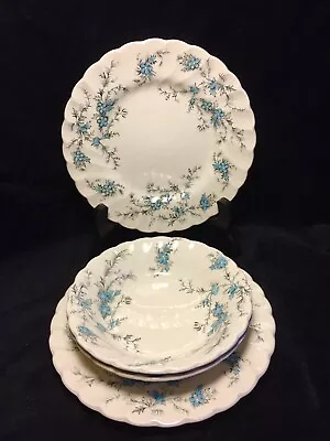 4 Piece Lot MYOTT Staffordshire Ware Forget Me Not 2 Berry Bowls 2 Small Plates • $25.50
