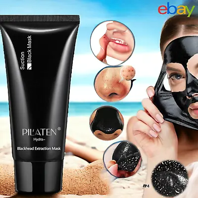 PILATEN Black Face Mask Blackhead Remover Deep Exfoliating Peel Off Mask Mud UK • £3.85