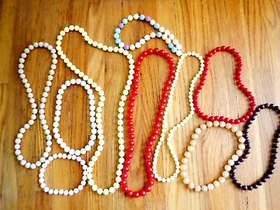 10 Vintage 50's Plastic Pop Snap Necklaces Bracelets Beads Color Lot • $7.35