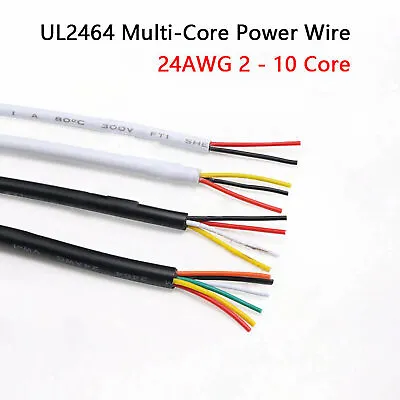 £120.95 • Buy UL2464 Multi-Core Power Wire 24AWG Signal Control Cable 2/3/4/5/6/7/8/9/10 Cores