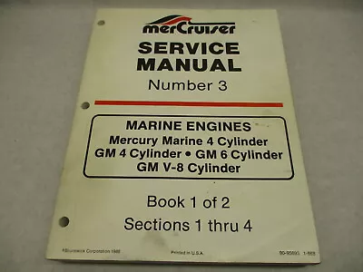 90-95693 888 MerCruiser Service Repair Manual Number 3 GM Marine Engines Book 1 • $46.50