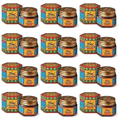 12 X 21 Gm TIGER BALM HERBAL RED OINTMENT MASSAGE RELIEF MUSCLE PAIN • $49.62