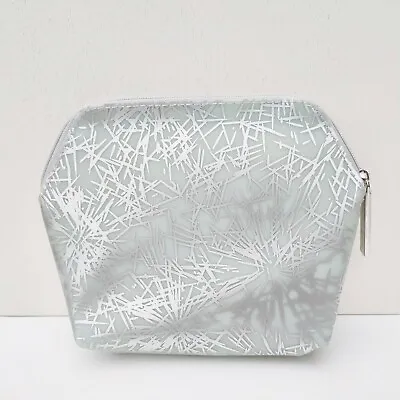 MAC Silver See Through Cosmetics Makeup Bag Travel Toiletry Pouch Case NEW! • $19.95
