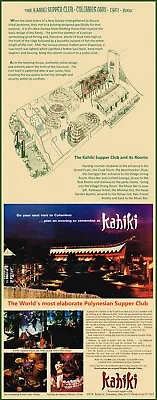 TIKI MENU POLYNESIAN KAHIKI NIGHT CLUB DRINK MENU LAYOUT & AD COLUMBUS 8.5 X22 ! • $14.95