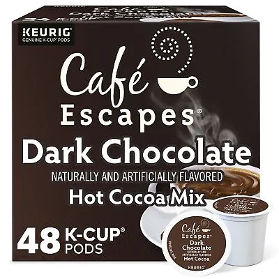 Cafe Escapes Dark Chocolate Hot Cocoa Keurig K-Cup Pod 48 Count • $29.99