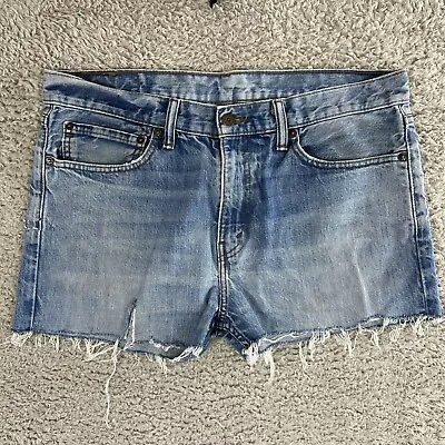 Levis  506 Shorts Womans W34 Cut Off Vintage Red Tab Frayed Distressed • £14.99