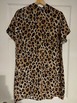 £7 • Buy Short Leopard Animal Print Dress / Long Top - Very - Size 16 - Worn Once