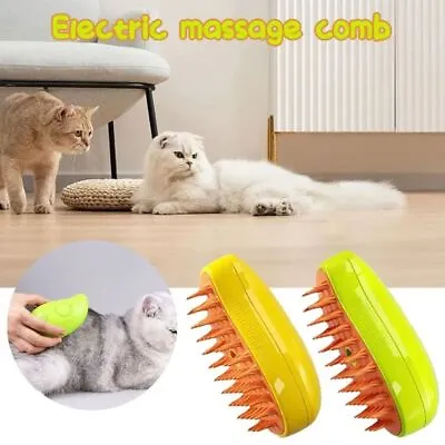 Anti Flying Hair Cat Steam Brush 3 In1 Pet Hair Removal Comb Dog Comb • £5.88