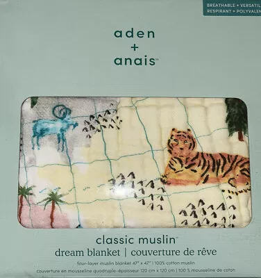 Aden + Anais Classic Cotton Muslin Dream Baby Blanket 47 X 47 ~Around The World~ • $34.99