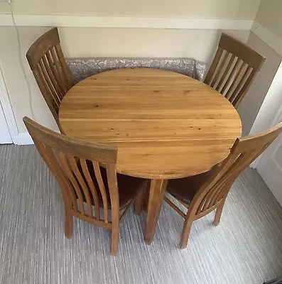 Sold Large Round Oak Dining Table And Chairs • £100