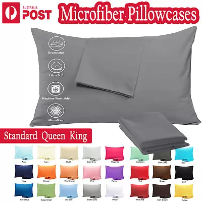 2PCS 1800TC Pillow Cases Hotel Quality Pillowcase Standard/European/Queen/King • $12.67