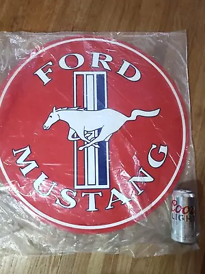 Ford Mustang Tri-bar Sign HUGE 24  Dia Alum US Made Garage Art PonyPower Classic • $40