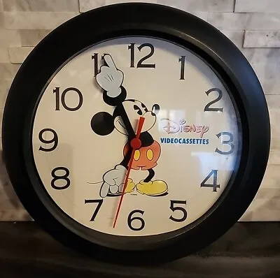Disney's Mickey Mouse Videocassettes Wall Clock Battery Vintage 1980's Promo • $19.99