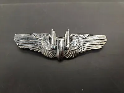 Rare WWII Sterling Silver U.S. Military 3  Aerial Gunner Bomber Wings Lapel Pin • $79.99