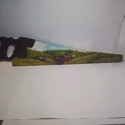 Vintage Saw Hand Painted Blade Meadow With Barns And Trees Signed By Artist 1988 • $49.95