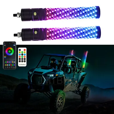 Thick LED Whip Spiral Chasing RGB 1FT Fat Whip Light For Polaris UTV ATV Can Am • $98.99
