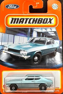Matchbox 2022 1970 Ford Capri Light Blue #41 MBX Showroom New Long Card • $13.95