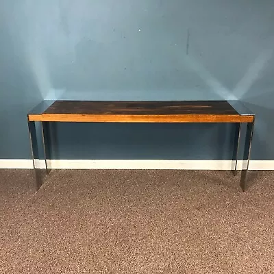 Flair Mid Century Mod Rosewood & Chrome Console / Sofa Table • $1350