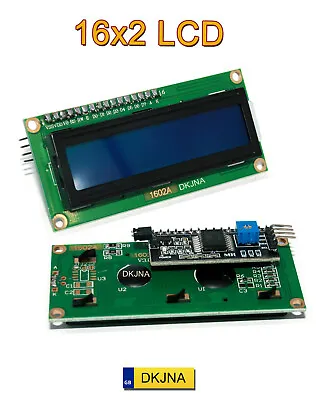 1602 LCD I2C 16x2 Display Module  Blue Screen For Arduino ESP8266 ESP32 Pi Gift • £4.75