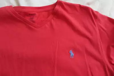 Polo Ralph Lauren Men's T-Shirt Classic Fit V-Neck Small Reddish Pink • $9.99