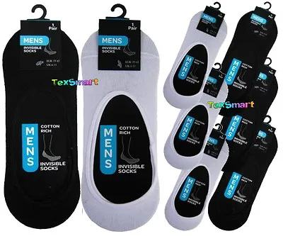 6 Or 12 Pairs Mens Ladies Invisible Socks Trainer Liners Cotton Rich Footsies • £6.95