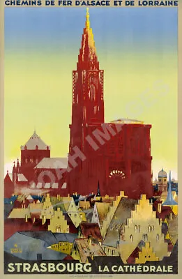 Strasbourg Vintage Chemin De Fer Alsace Train Travel Poster 16x24 • $9.95