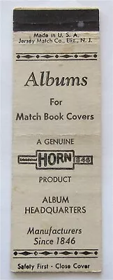 A Genuine Horn Product Since 1846 Albums For Match Book Covers Matchbook Cover • $3.99