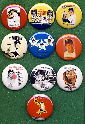 Mickey MANTLE RP *PINs* (10) LOT#15 1952-64 Star Cal Wonder Briggs Armour Acme • $38.50