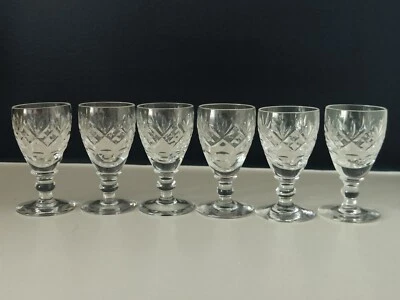 £15.99 • Buy Full Set 6 X Vintage  Royal Doulton Georgian Cut Crystal Liqueur Glasses - VGC